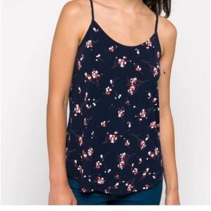 NWOT Kaileigh Felda Lattice Back Detail Knit navy/floral Tank 3X